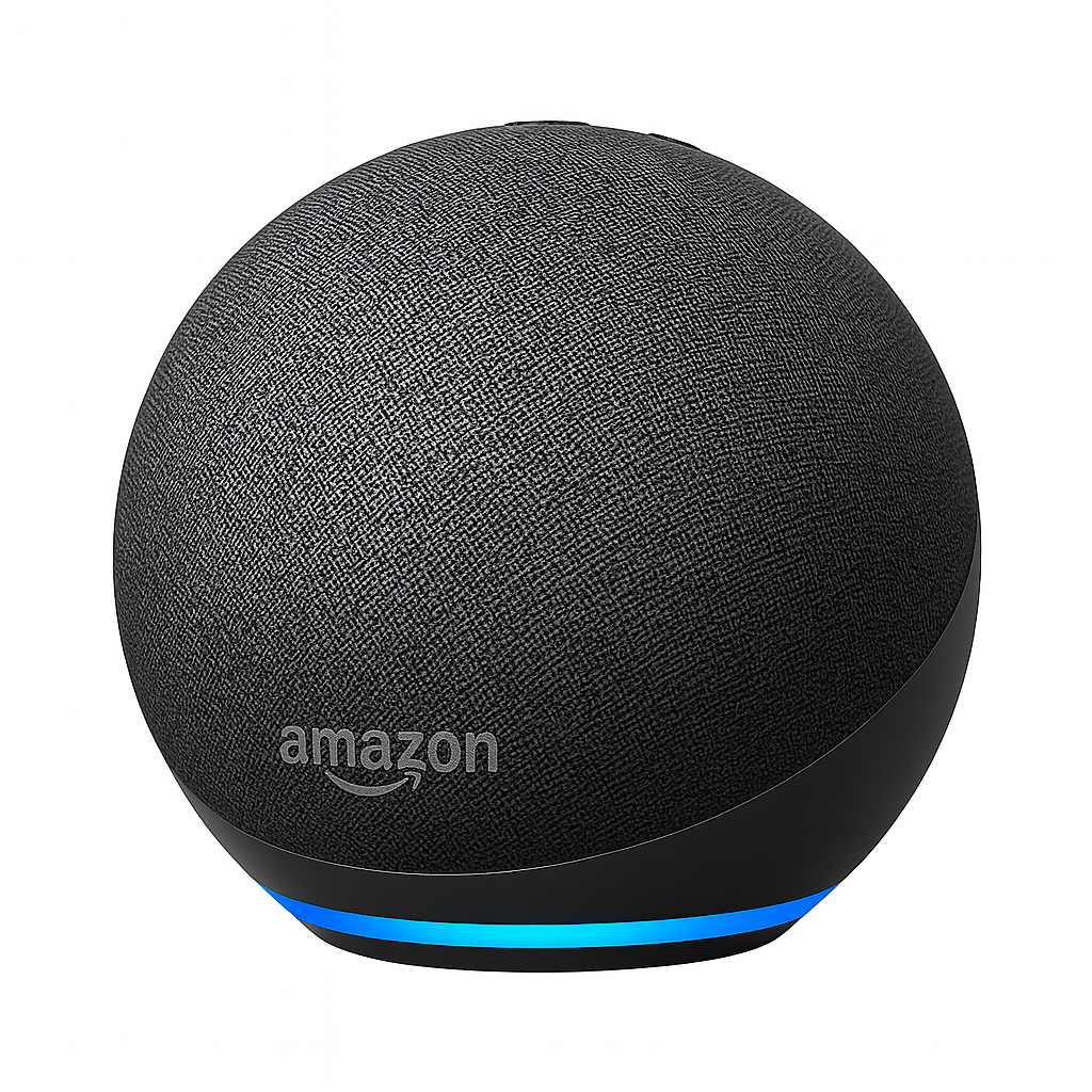 Altavoz inteligente Amazon Echo Dot 4ª generación con anillo de luz azul iluminado